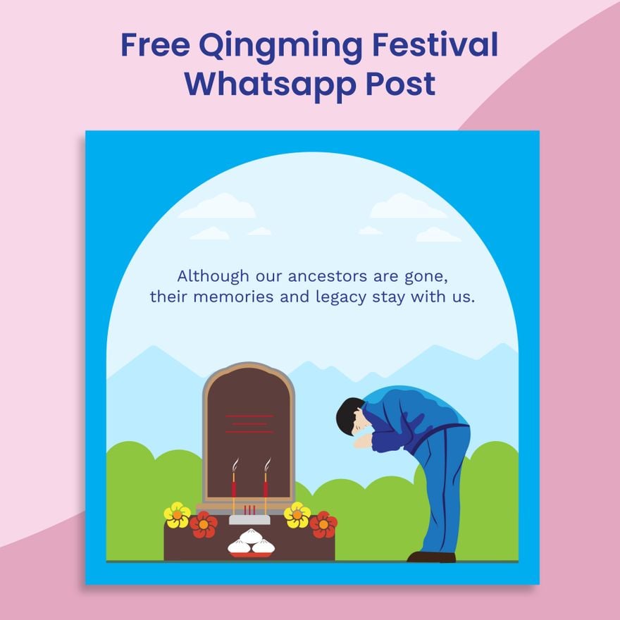Free Qingming Festival Whatsapp Post in Illustrator, PSD, EPS, SVG, PNG, JPEG