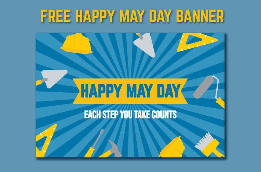 Free Happy May Day Banner in Illustrator, PSD, EPS, SVG, JPG, PNG