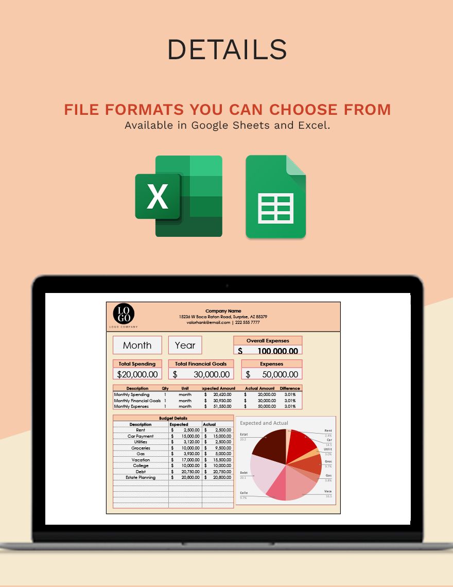 50 30 20 Budget Template - Google Sheets, Excel | Template.net