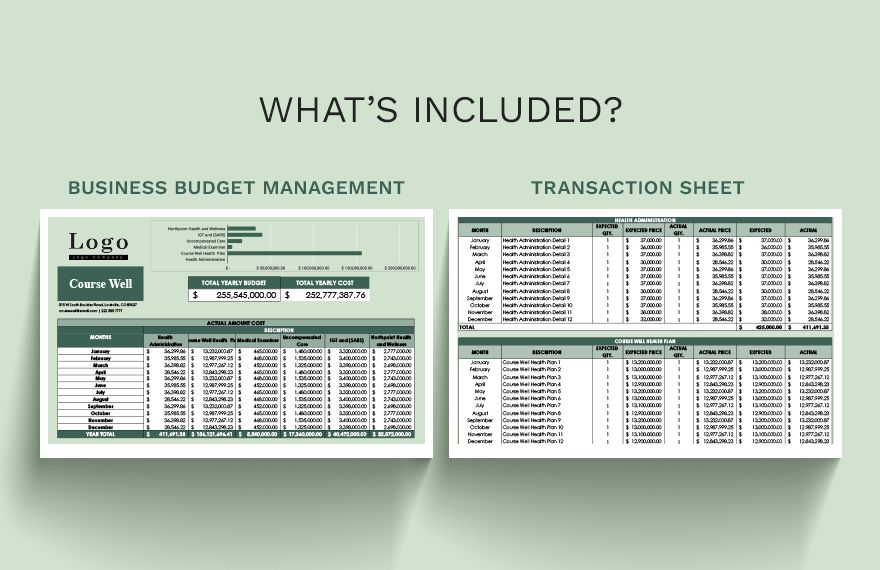 Business Budget Management Template