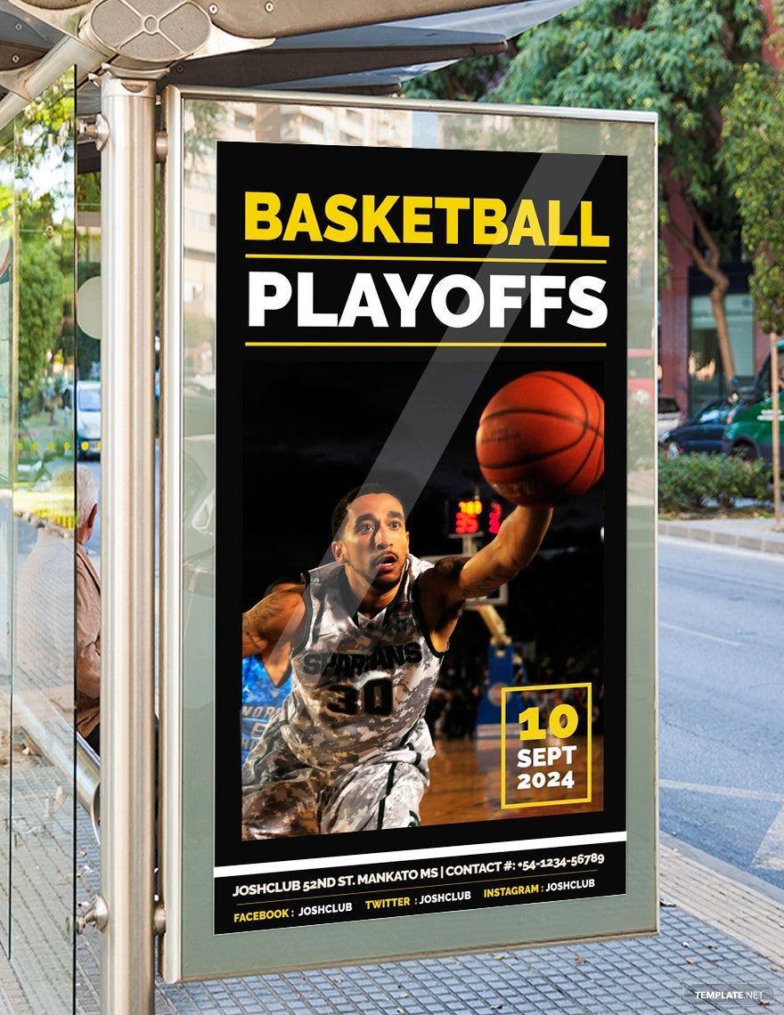 Free Basketball Playoffs Digital Signage Template