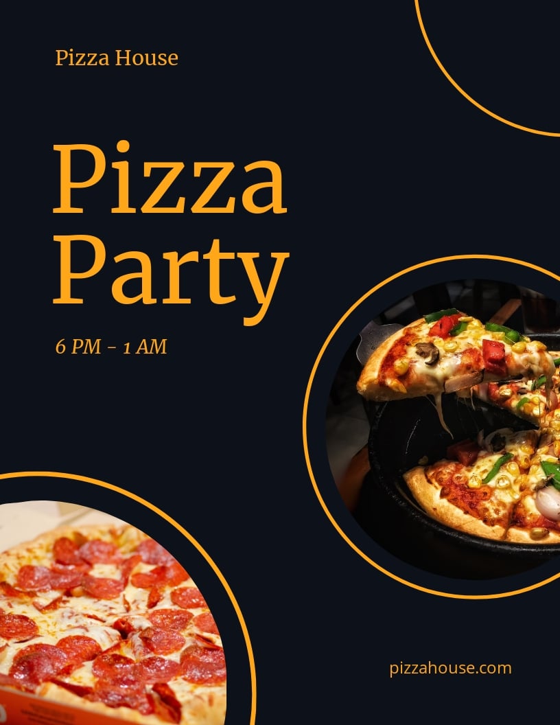 Pizza Party Flyer Template [Free PDF] Word (DOC) PSD InDesign