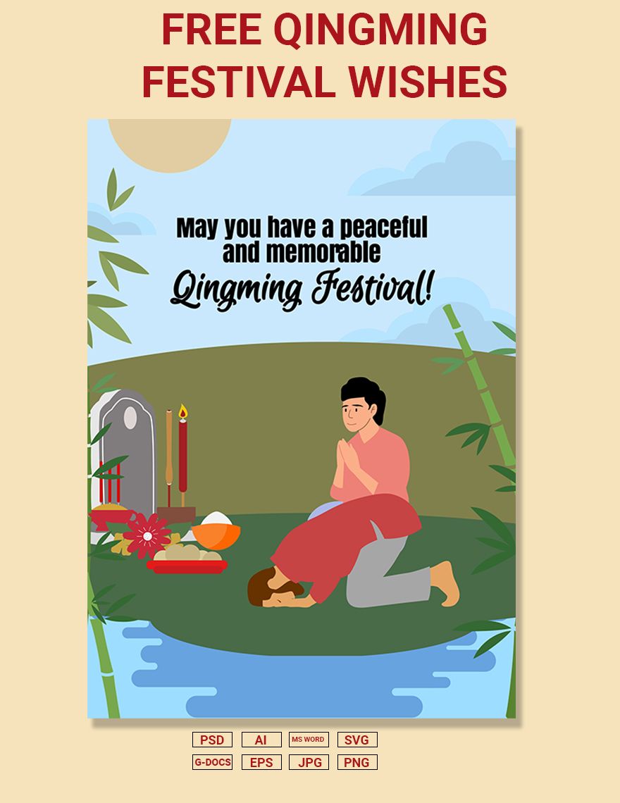 Qingming Festival Wishes in Word, Google Docs, Illustrator, PSD, EPS, SVG, JPG, PNG