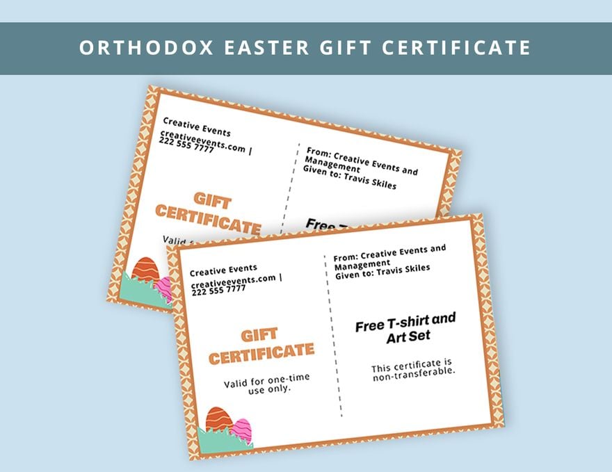 Orthodox Easter Gift Certificate