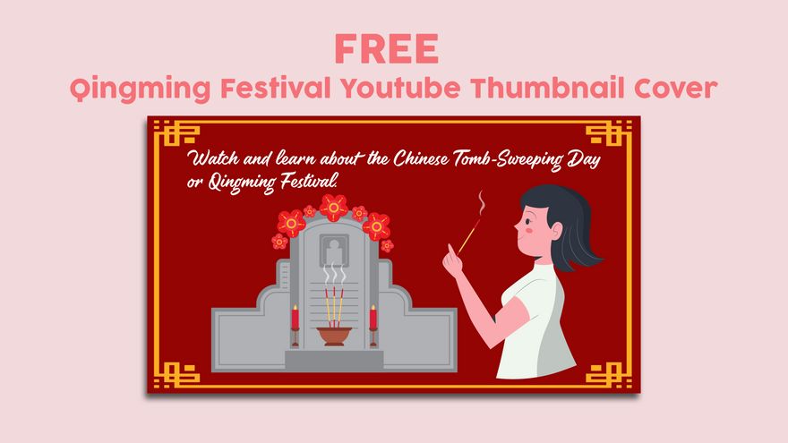 Free Qingming Festival Youtube Thumbnail Cover in Illustrator, PSD, EPS, SVG, JPG, PNG