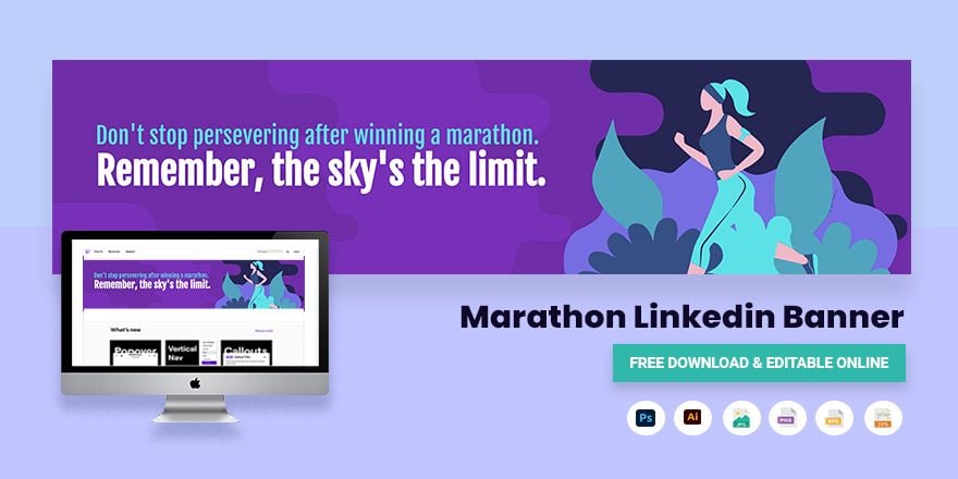 Free Marathon Linkedin Banner in Illustrator, PSD, EPS, SVG, PNG, JPEG