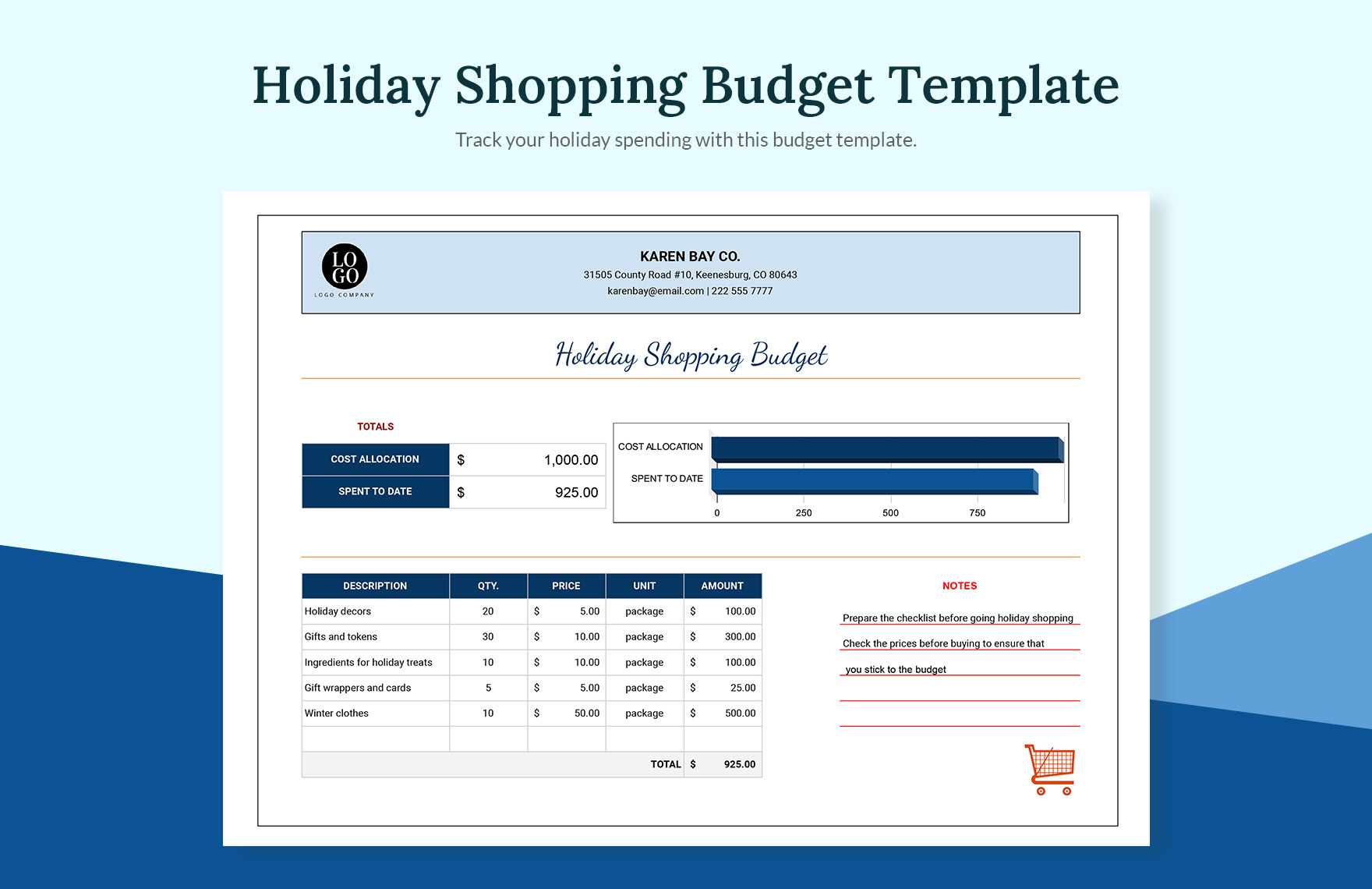 Holiday Shopping Budget