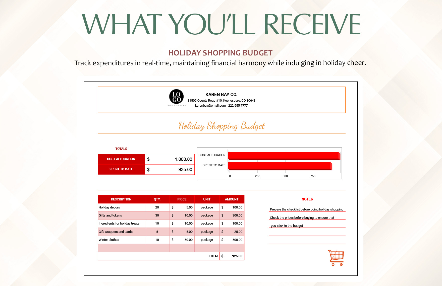 Holiday Shopping Budget