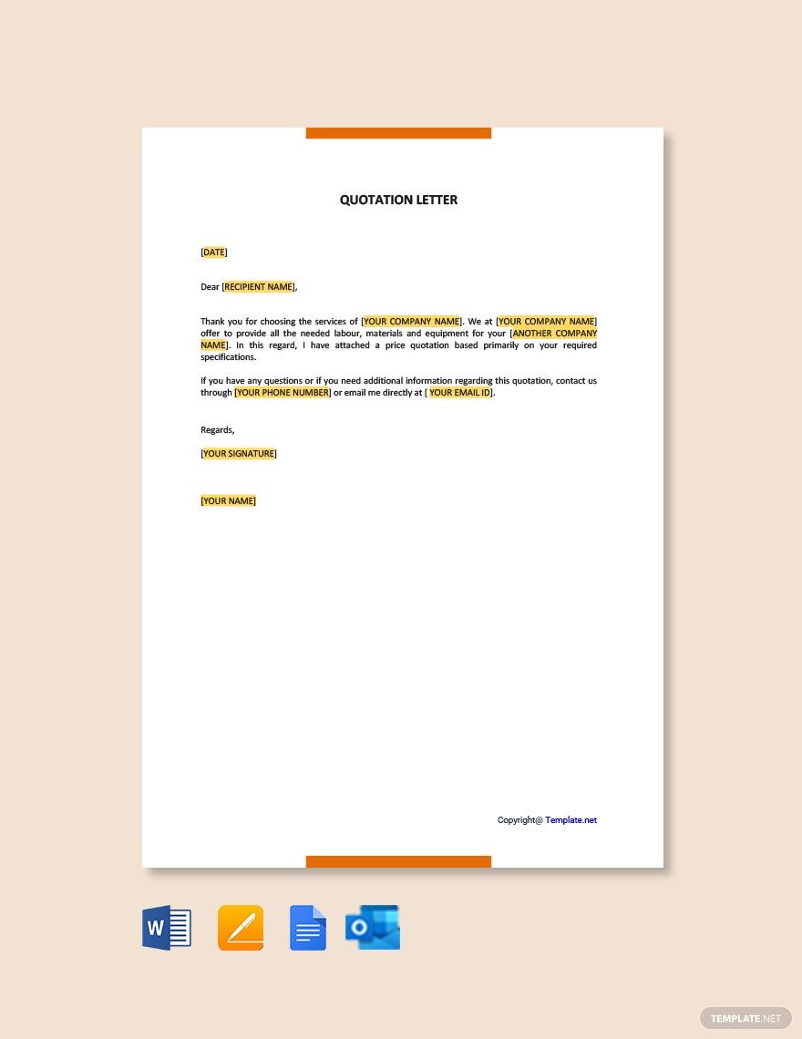 Quotation Letter Template