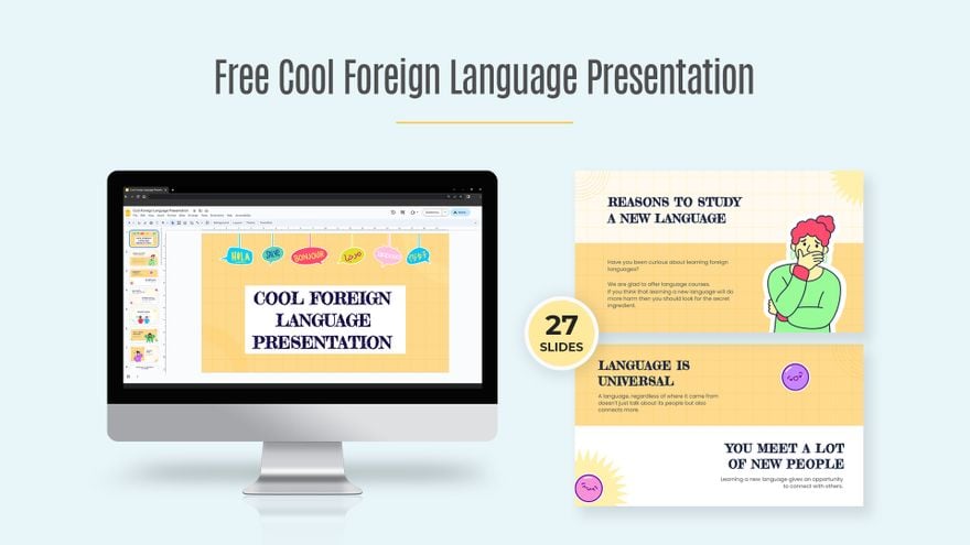 Cool Foreign Language Presentation in PDF, PowerPoint, Google Slides