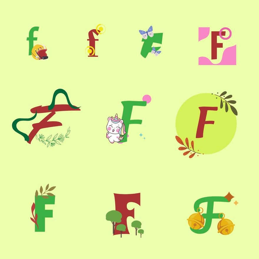 F Letter Design in PDF, Illustrator, PSD, EPS, SVG, PNG, JPEG