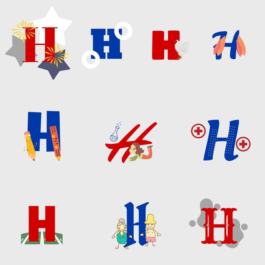 H Letter Design in PDF, Illustrator, PSD, EPS, SVG, PNG, JPEG