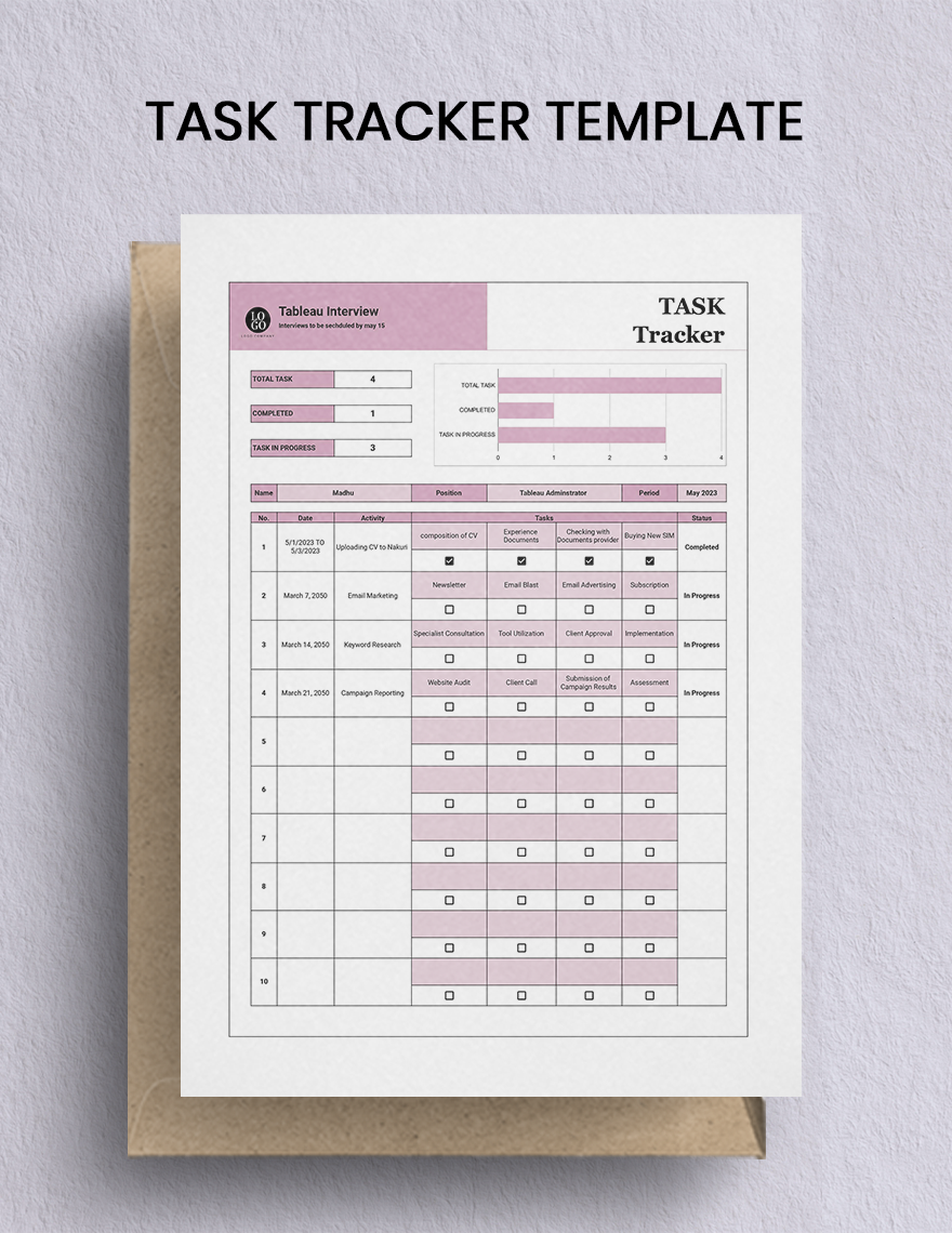 Free Task Tracker Template Google Sheets Excel Template net
