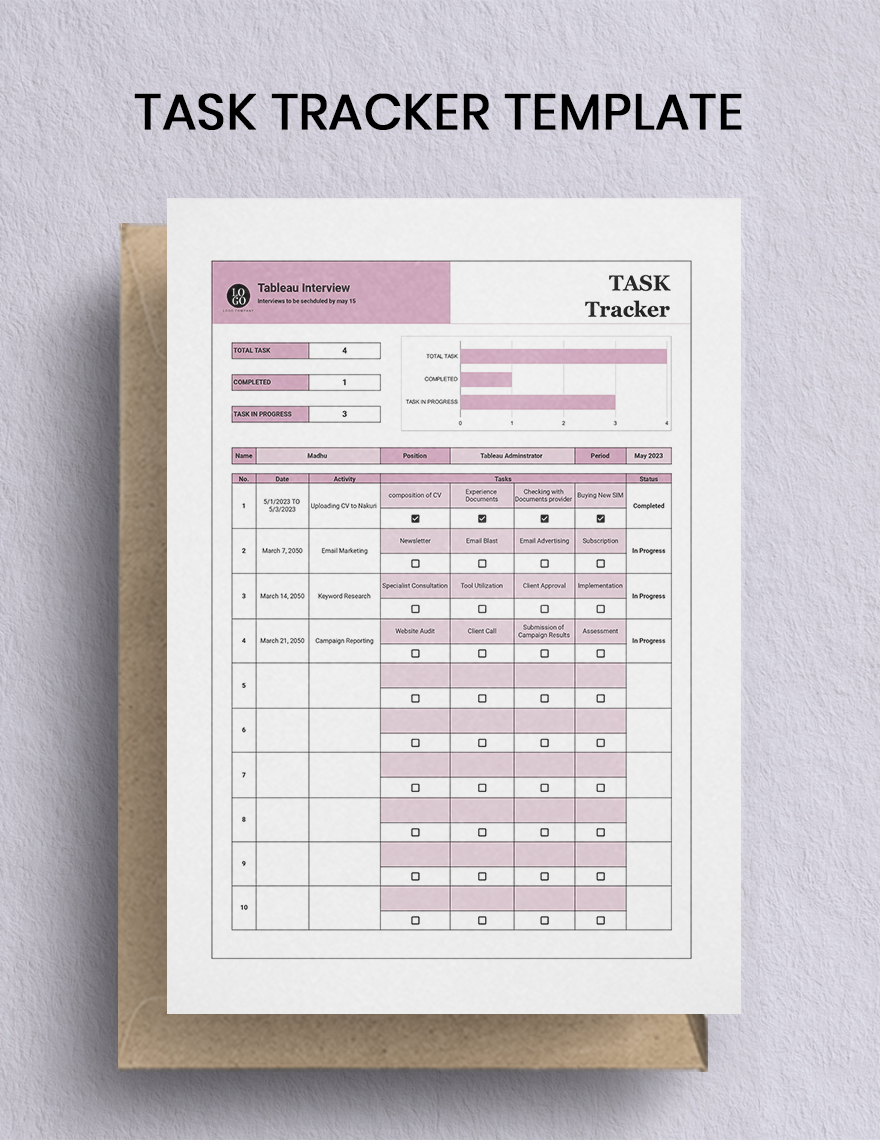 Free Task Tracker Template Google Sheets Excel Template