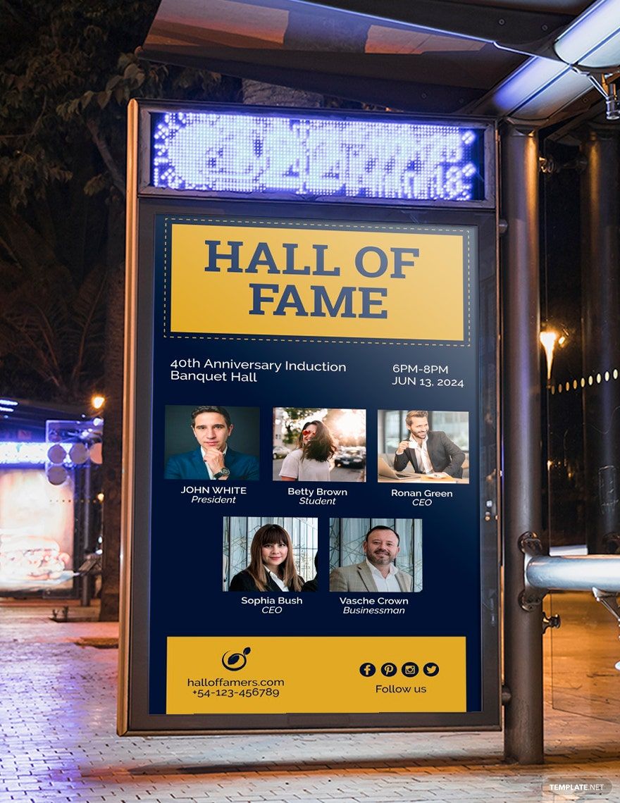 Hall Of Fame Digital Signage Template Illustrator PSD Template