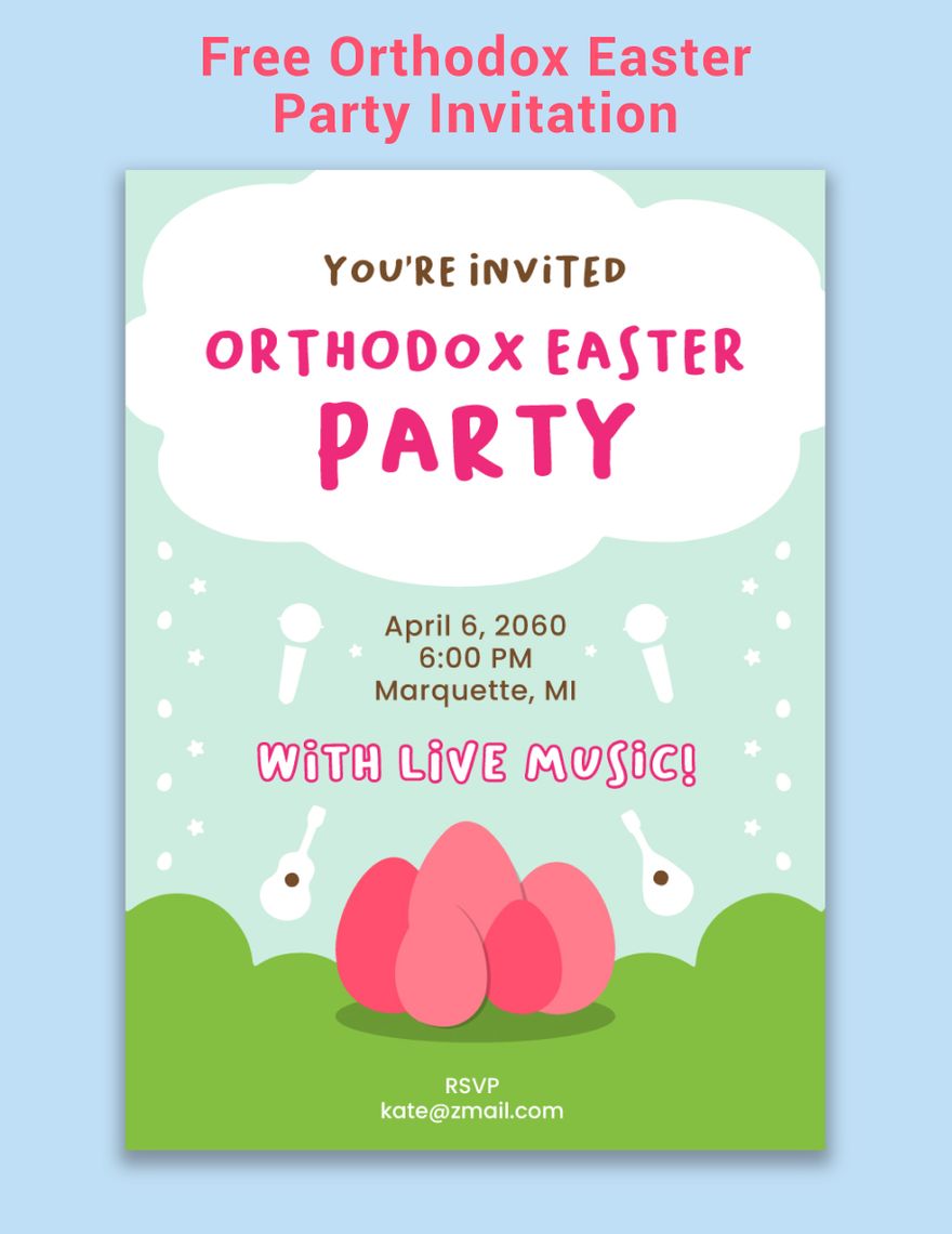 Free Orthodox Easter Party Invitation in Word, Illustrator, PSD