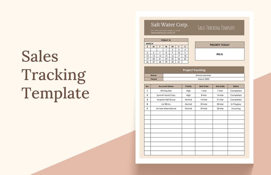 Sales Tracking Template