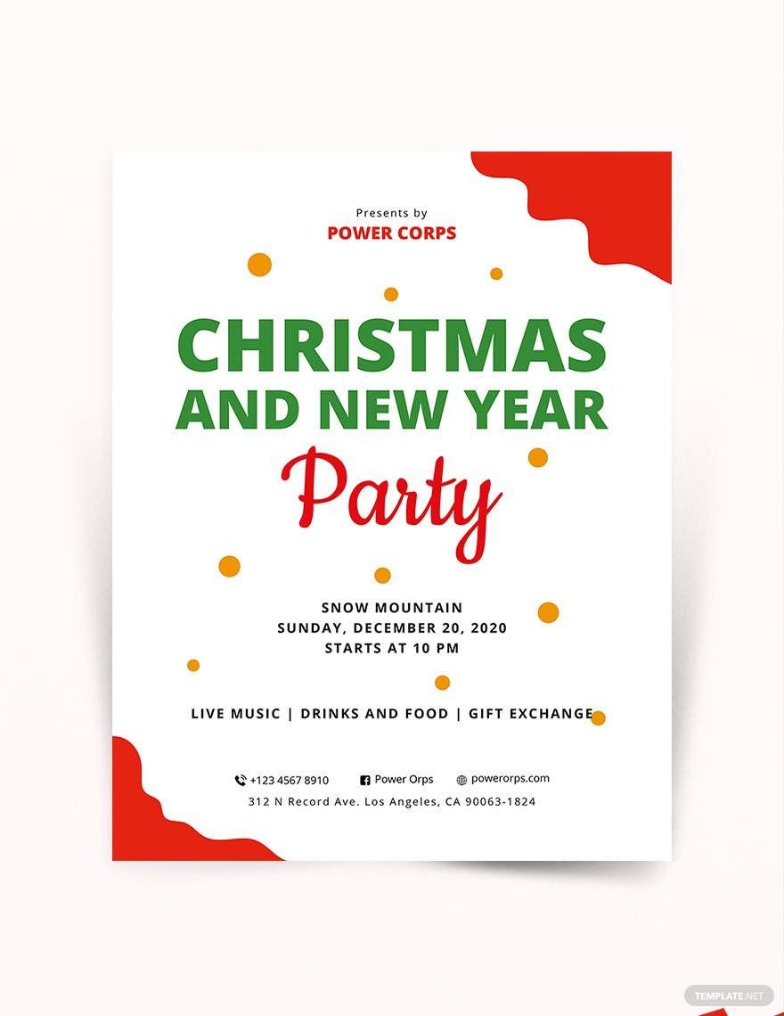 Christmas & New Year Party Flyer Template