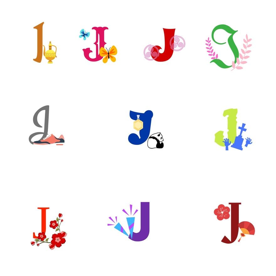 J Letter Design in PDF, Illustrator, PSD, EPS, SVG, PNG, JPEG