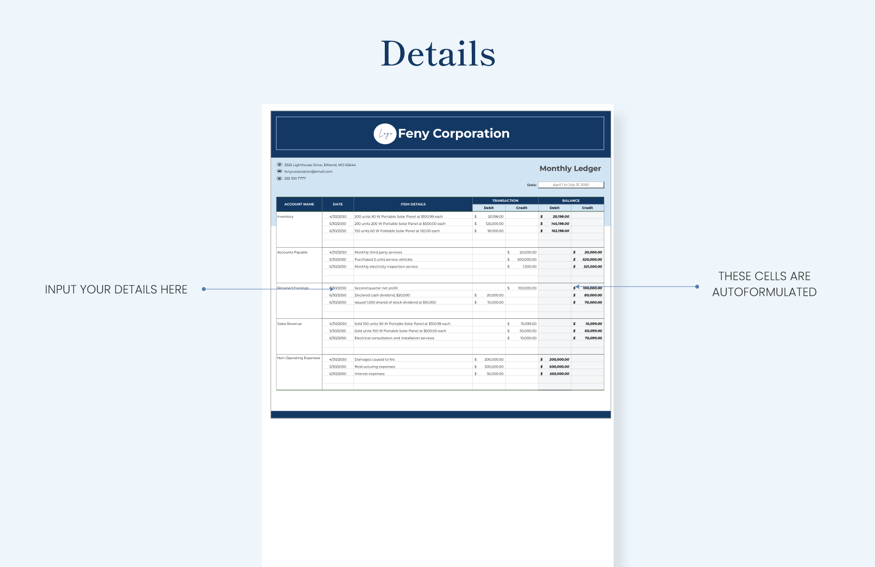 Monthly Ledger Template in Excel Google Sheets Download Template net