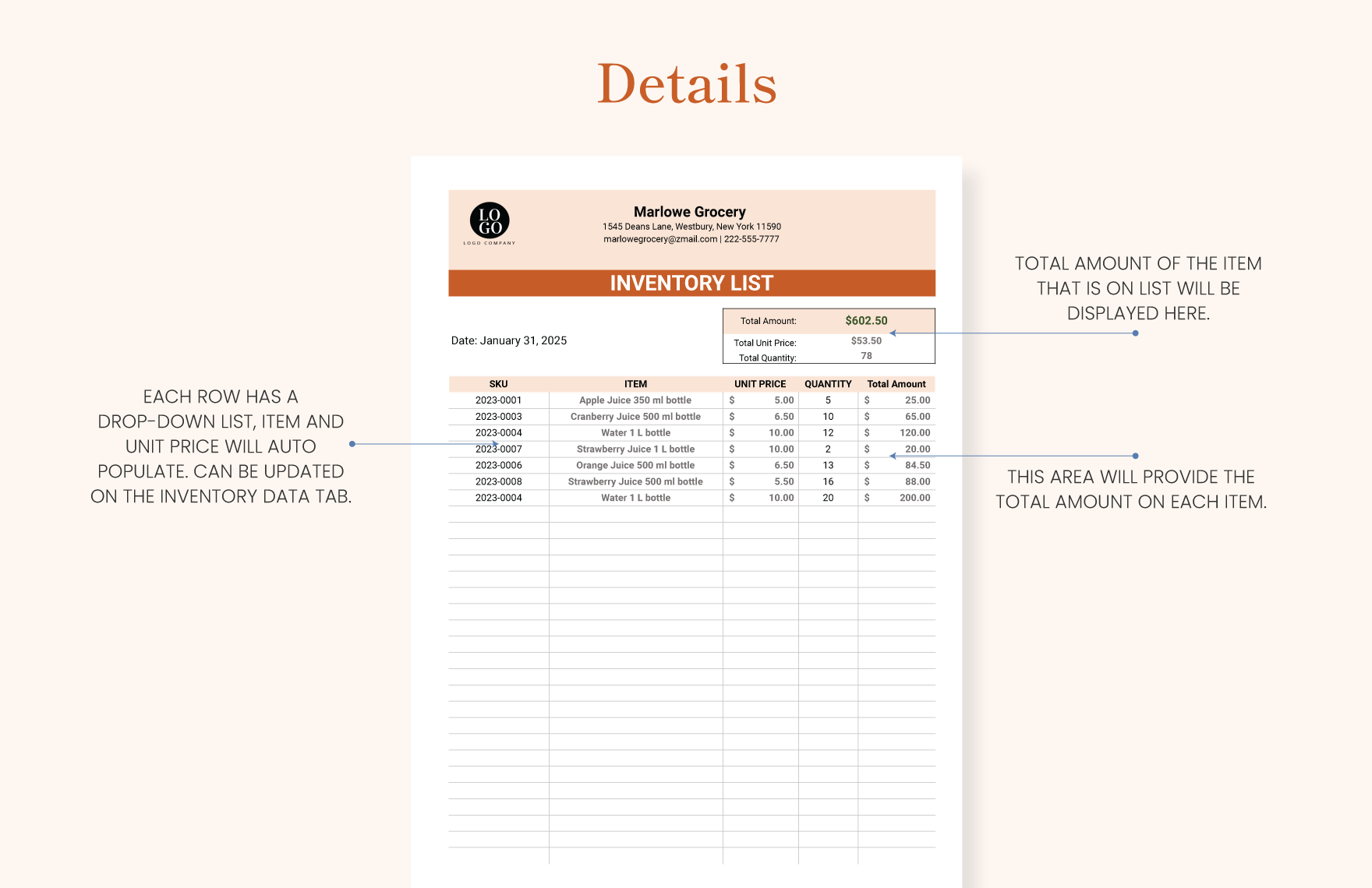 Inventory Spreadsheet - Download in Excel, Google Sheets | Template.net