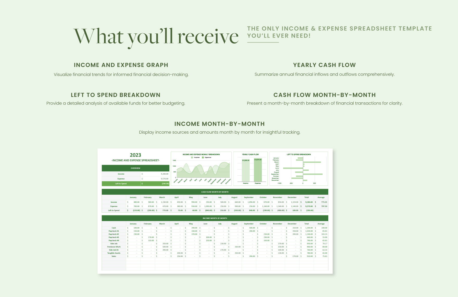 Income & Expense Spreadsheet