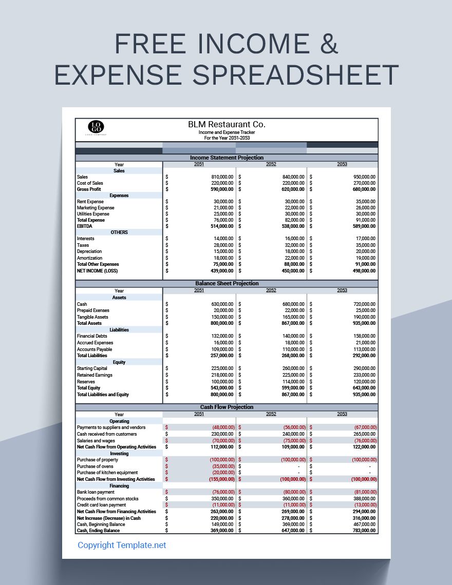 Free & Expense Spreadsheet Google Sheets, Excel