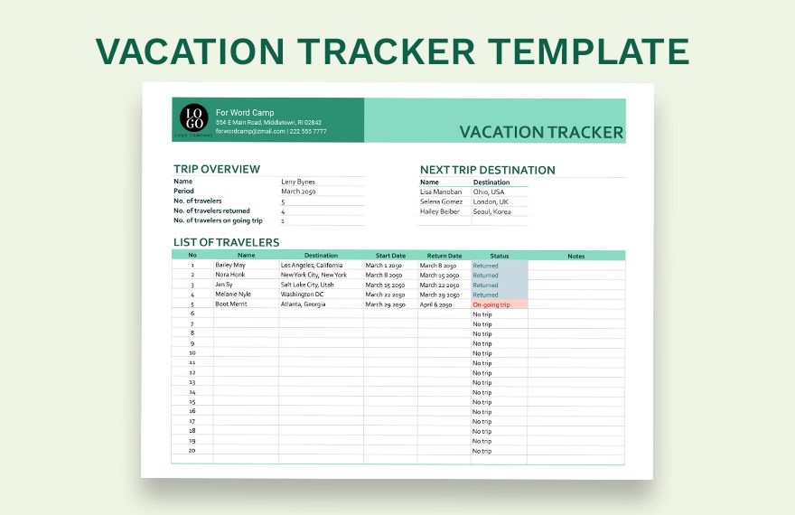 How Do I Create A Vacation Tracker In Excel