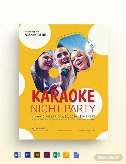 Karaoke Party Flyer Template