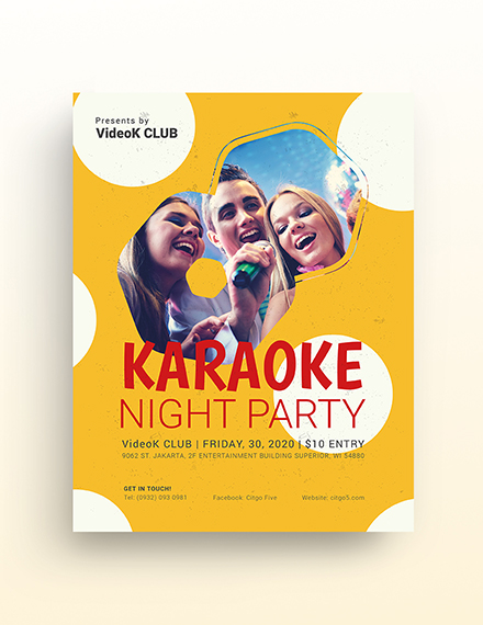 karaoke party flyer template