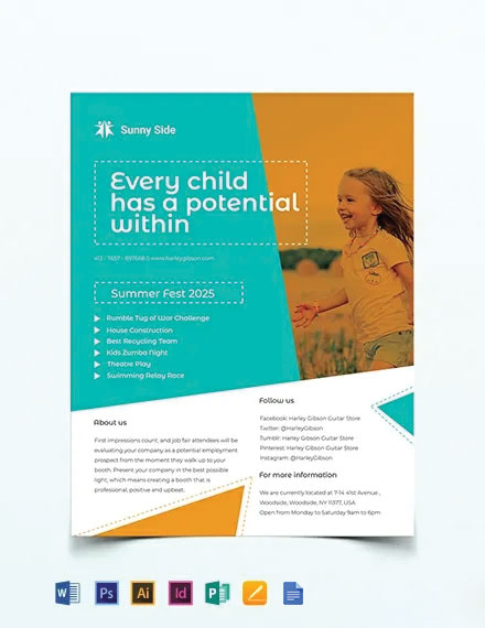 FREE Kids Flyer Template Download in Word Google Docs PDF FREE Kids Flyer Template Download in Word Google Docs PDF