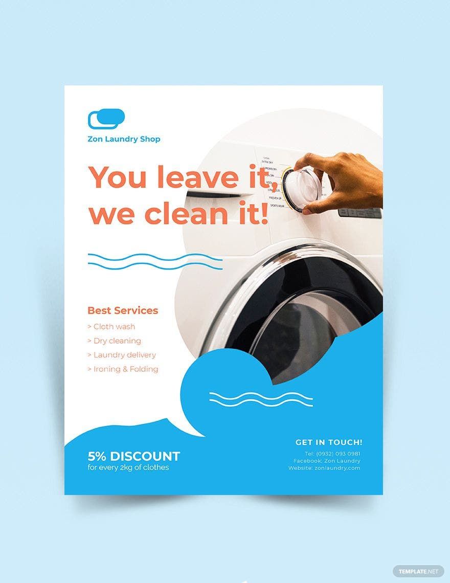 Laundry Flyer Template Download in Word, Google Docs, Illustrator