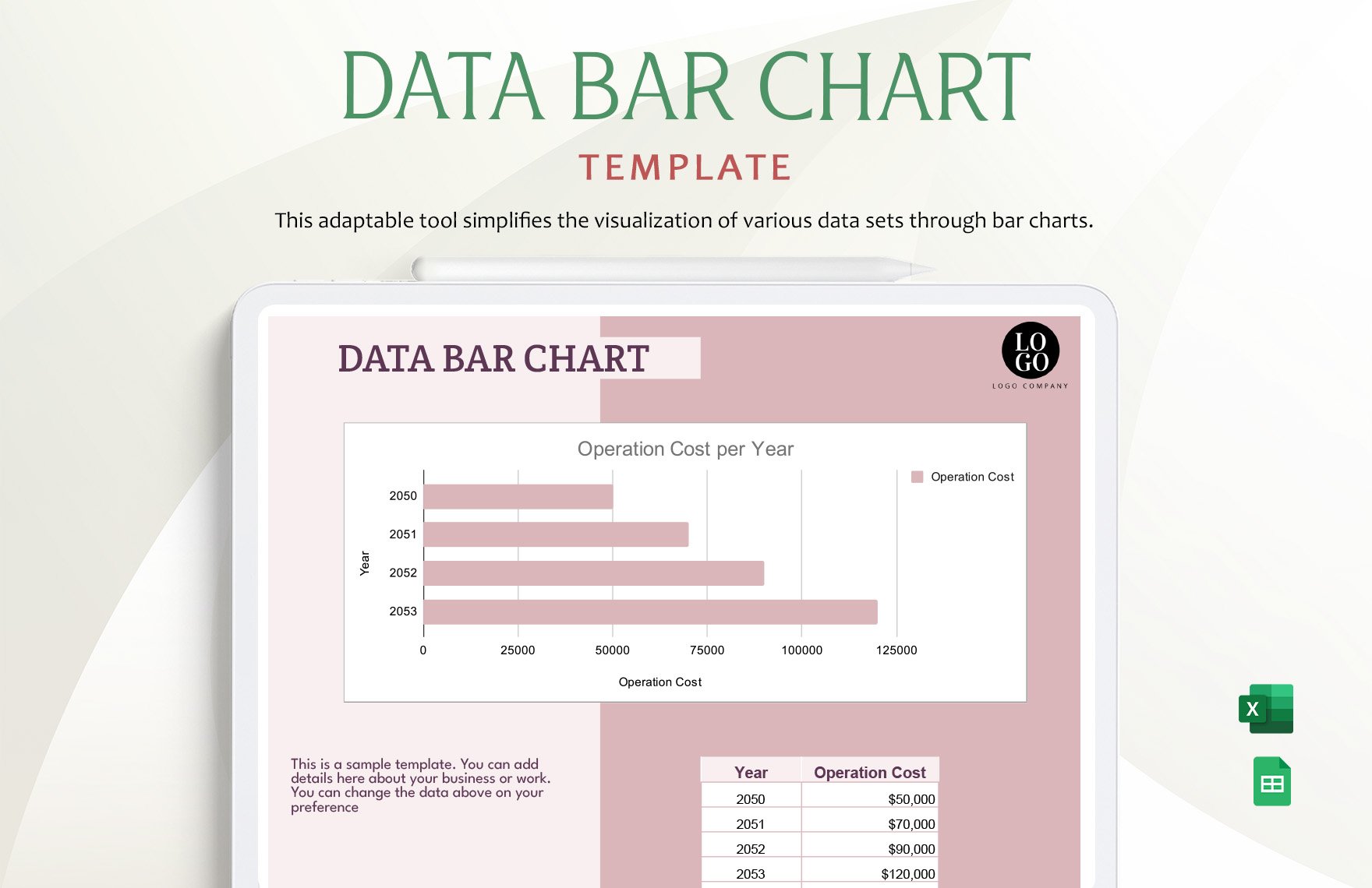Data Bar Chart Template in Excel, Google Sheets