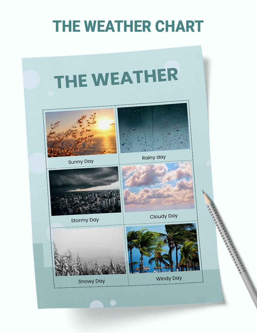 Modern Pastels Weather Chart in PDF, Illustrator