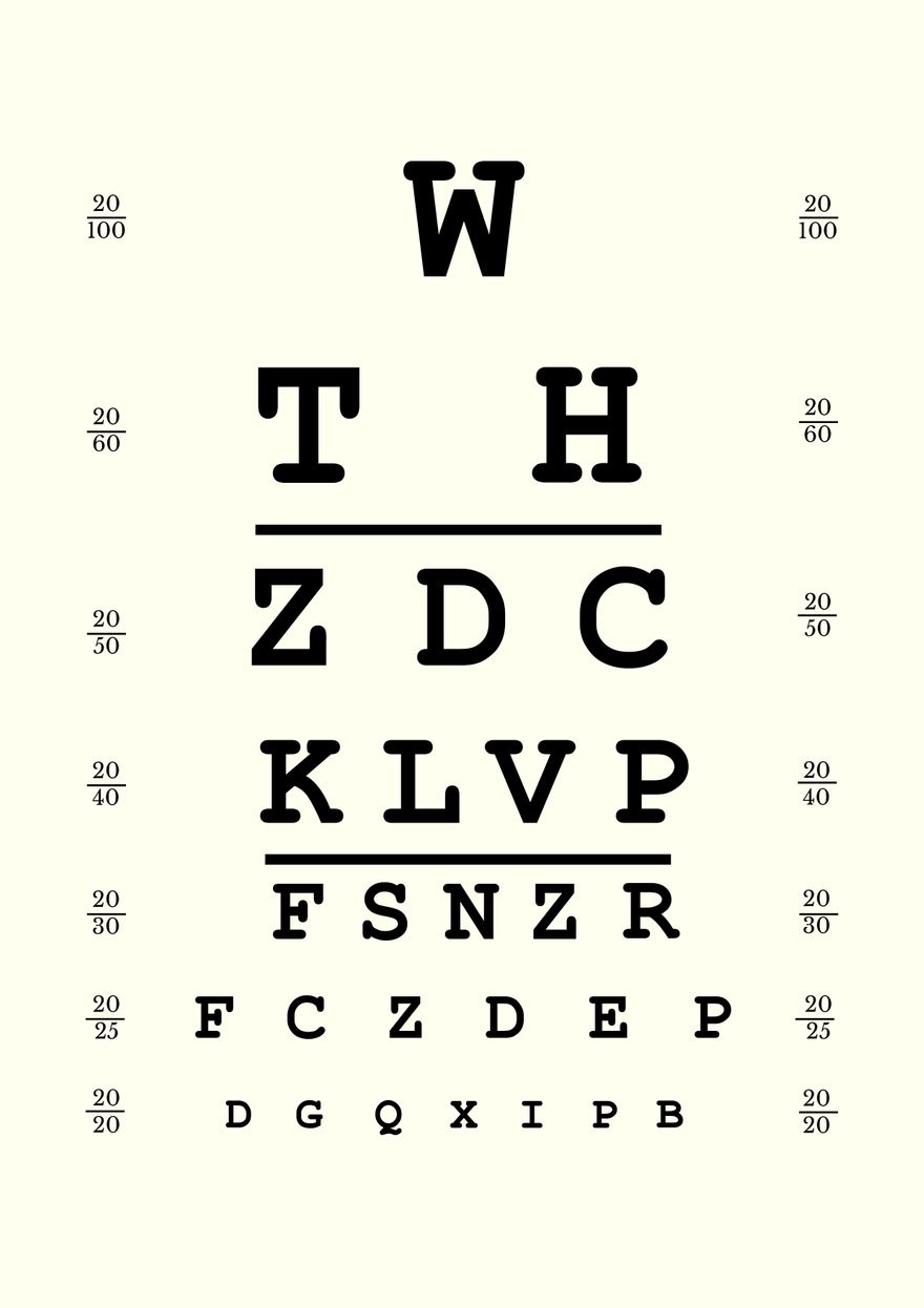 Visual Acuity Chart In Illustrator PDF Download Template