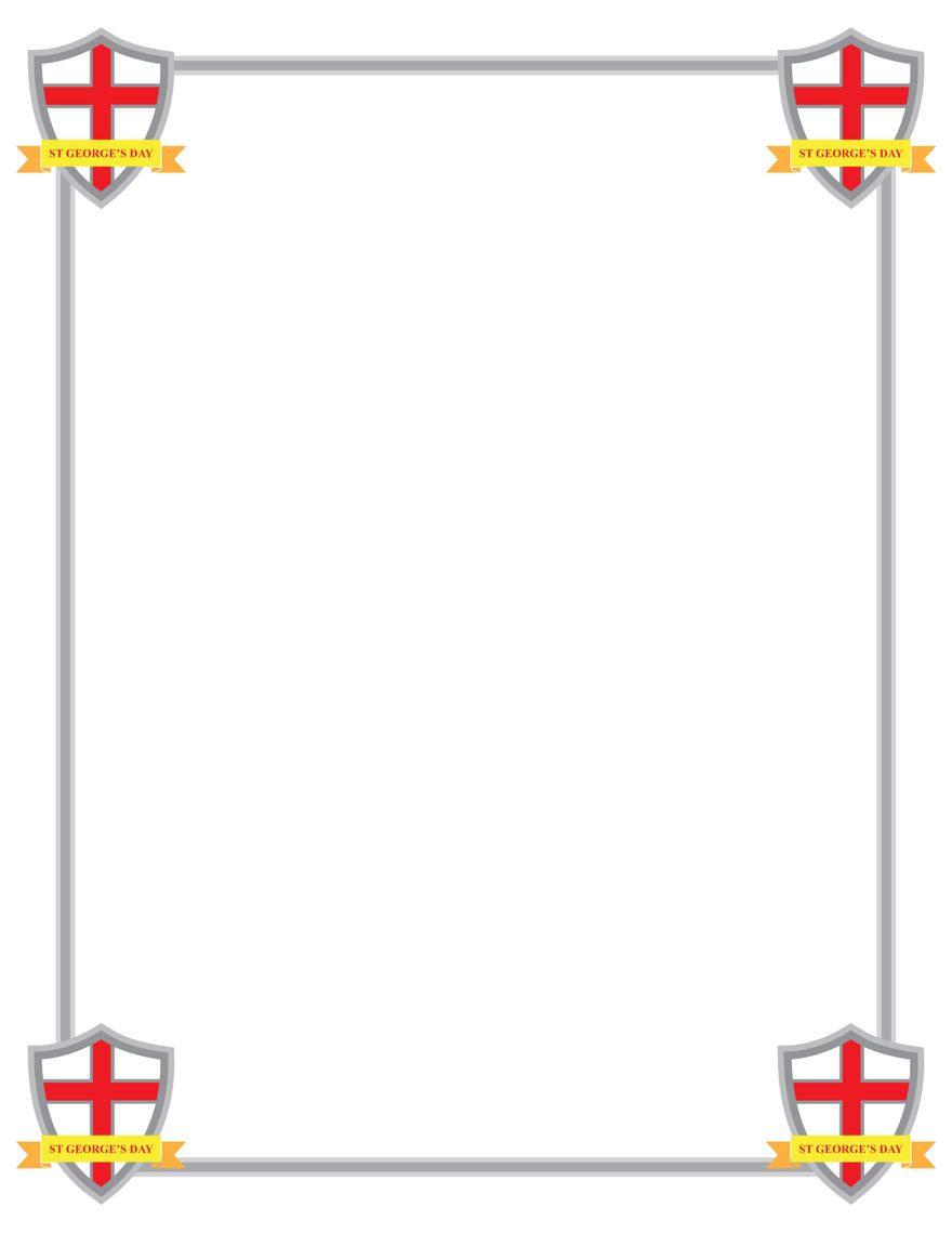 St. George's Day Border in Illustrator, PNG