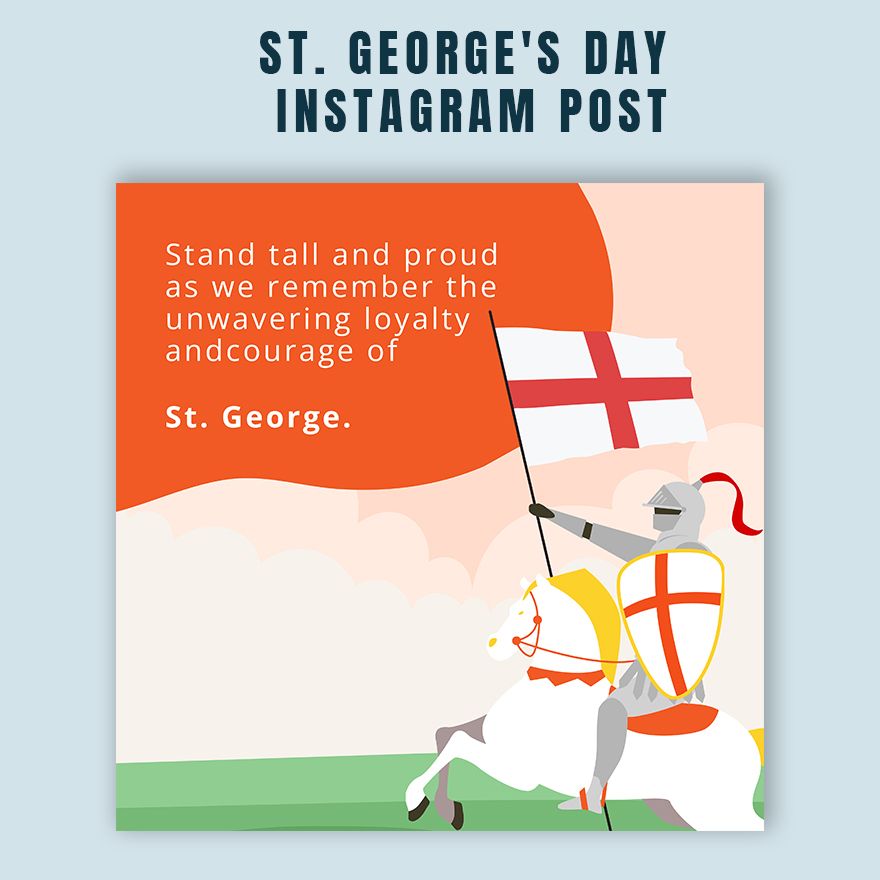 Free St. George's Day Instagram Post in Illustrator, PSD, EPS, SVG, JPG, PNG