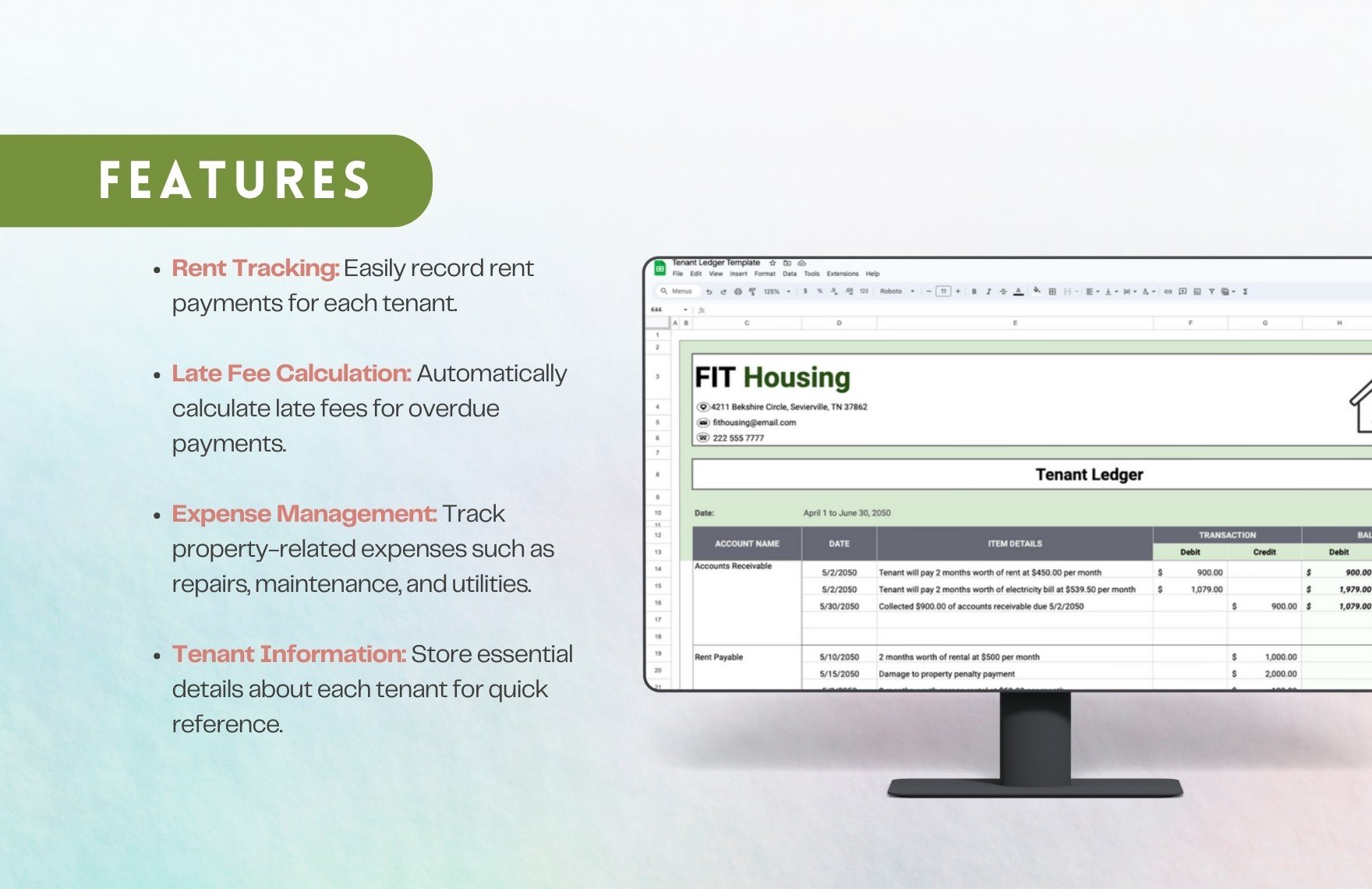 Tenant Ledger Template