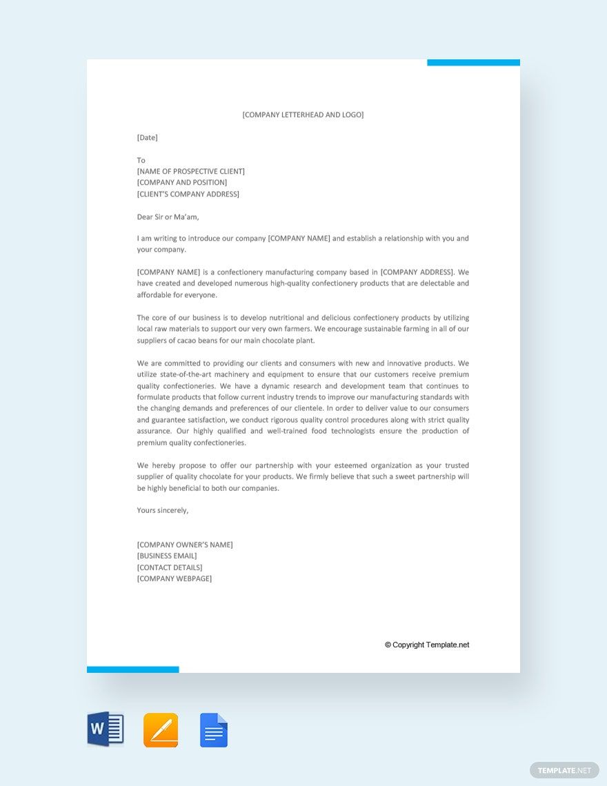 Business Introduction Letter Sample