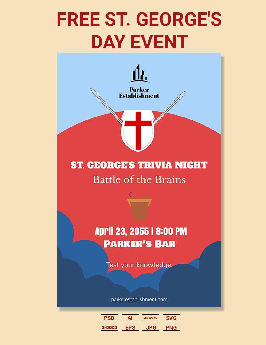 St. George's Day Event in Word, Google Docs, Illustrator, PSD, EPS, SVG, JPG, PNG