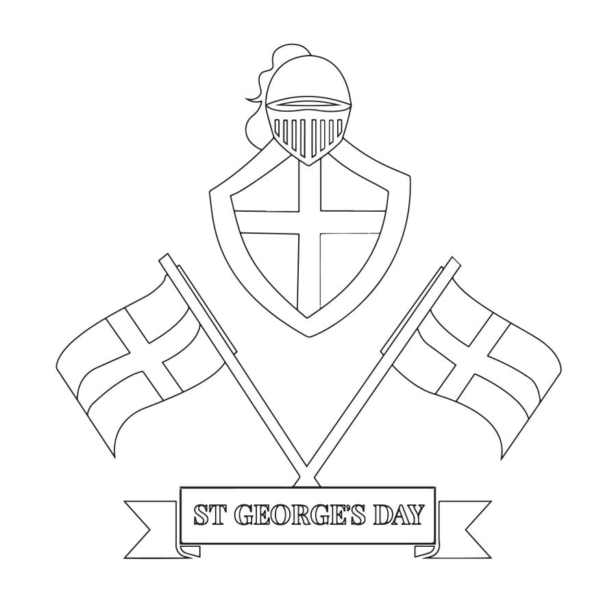 Free St. George's Day Outline in Illustrator