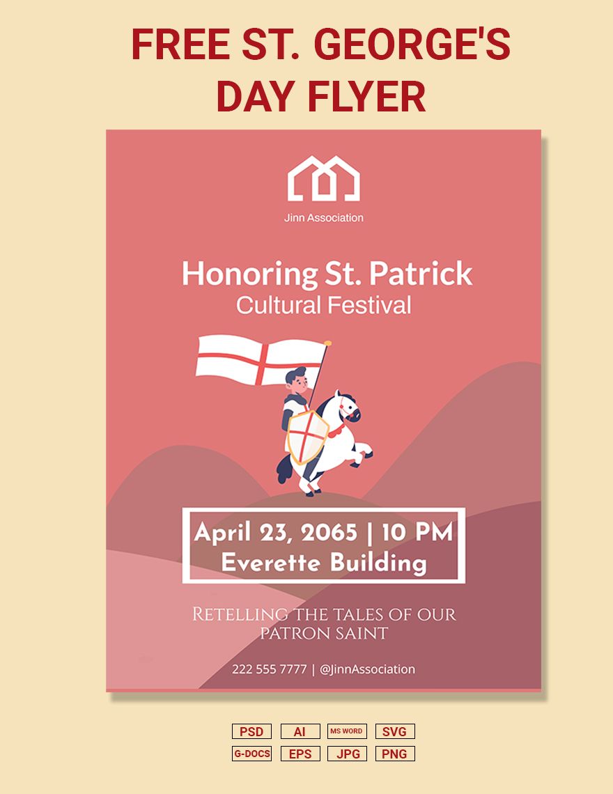 Free St. George's Day Flyer  in Word, Google Docs, Illustrator, PSD, EPS, SVG, JPG, PNG