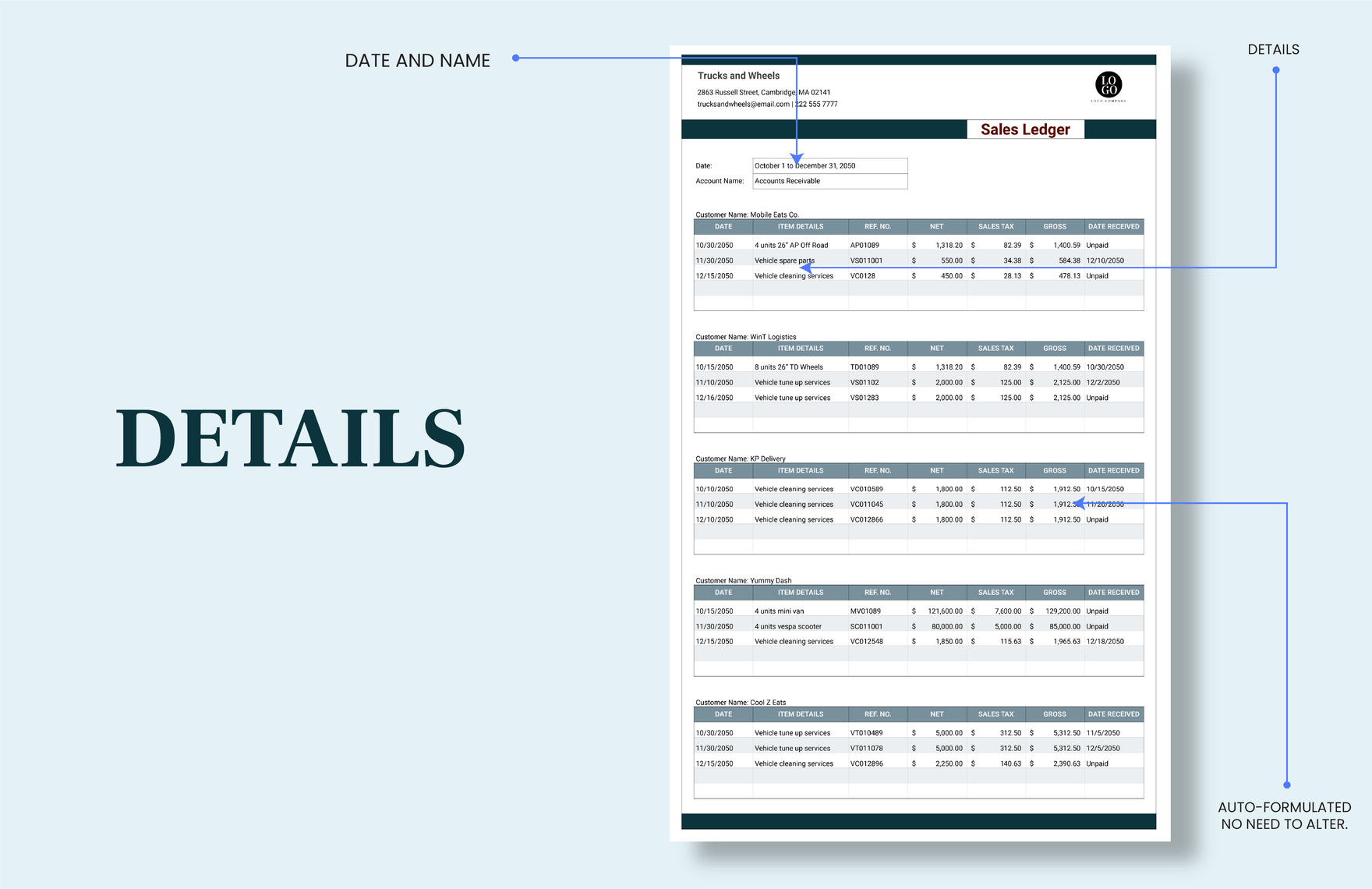 Sales Ledger Template Download in Excel Google Sheets Template net