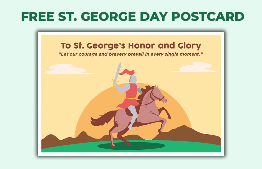 St. George's Day Postcard in Word, Illustrator, PSD, EPS, SVG, JPG, PNG
