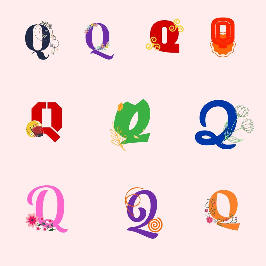 Q Letter Design Clipart In PSD Illustrator JPEG PNG EPS SVG PDF 