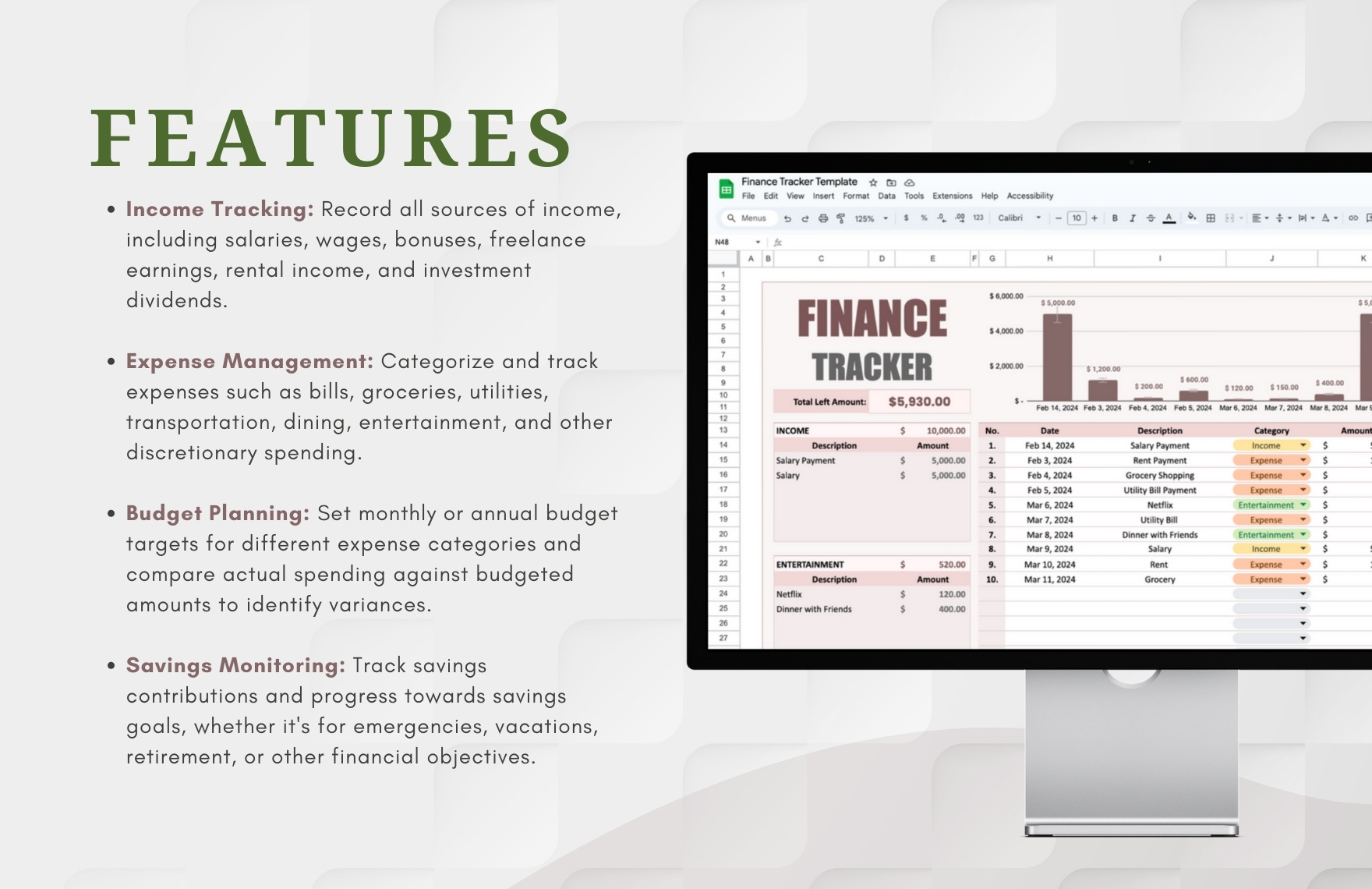 Finance Tracker Template