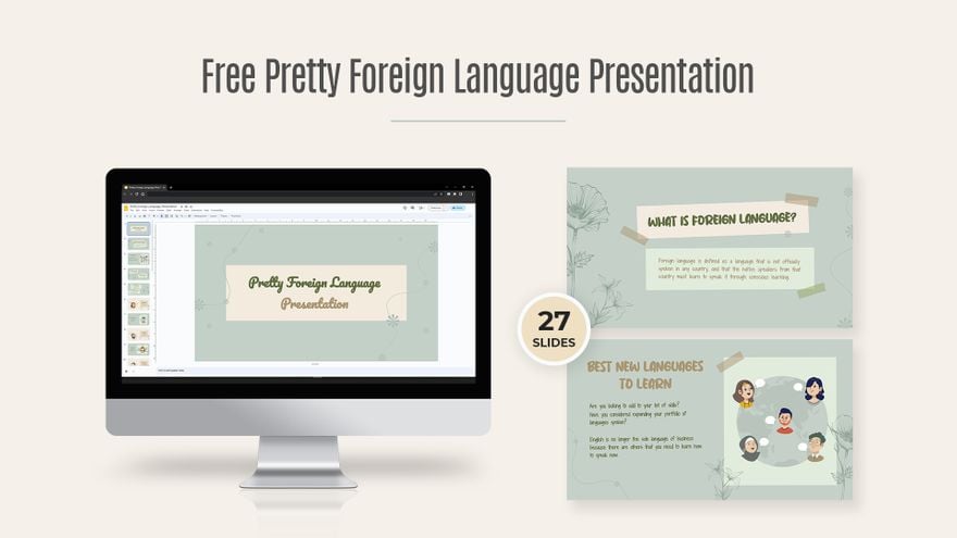 Pretty Foreign Language Presentation in PDF, PowerPoint, Google Slides