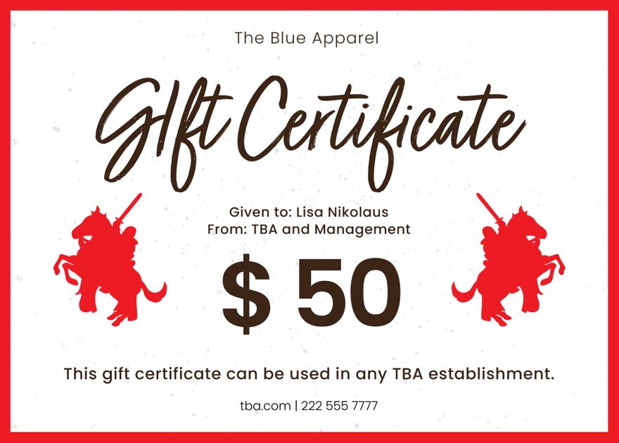 St. George's Day Gift Certificate