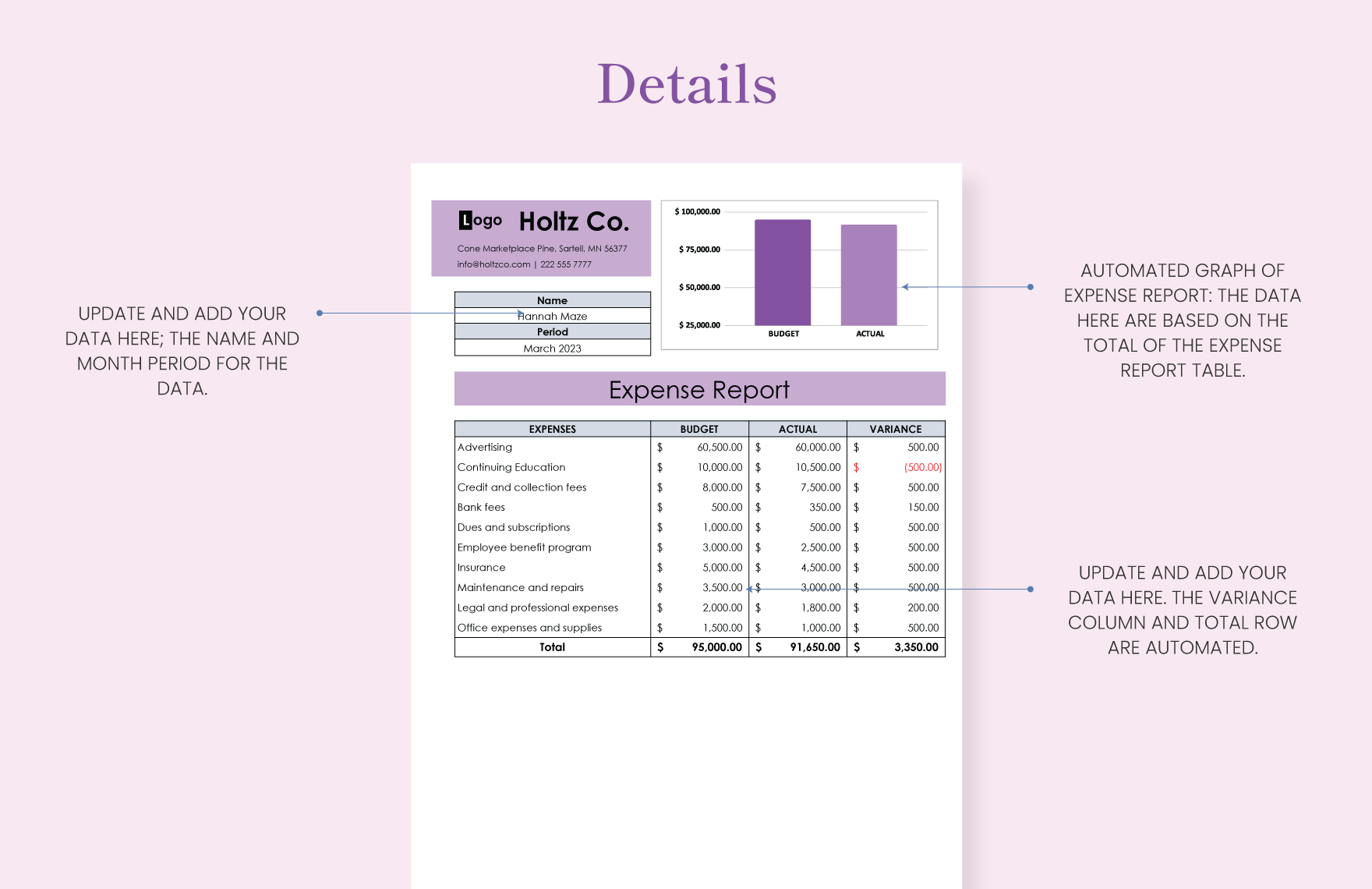 Expense Report Excel Template
