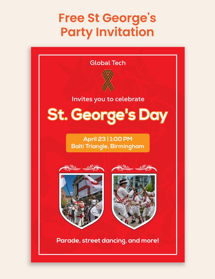 St George's Party Invitation